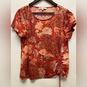 4 for $25 🌺 Cleo Floral Ruched Side Top 🌺- XL
